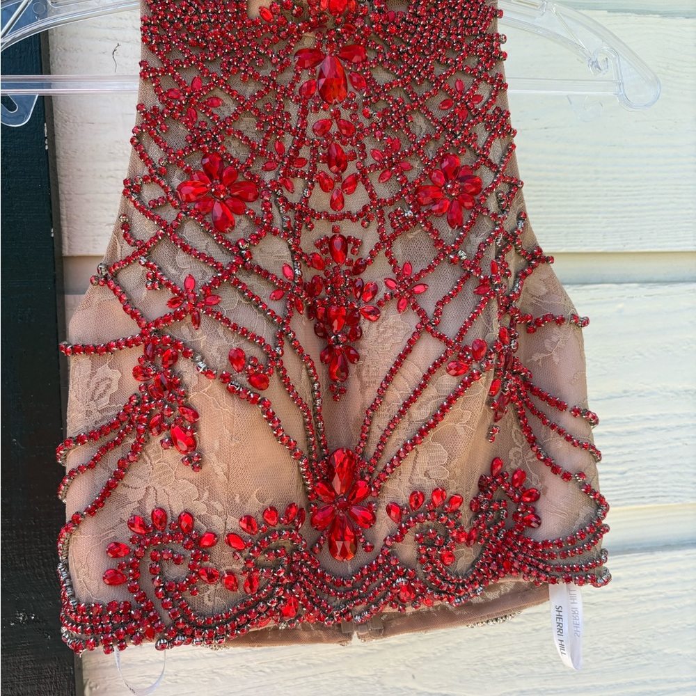 Sherri Hill Red Beaded Prom Dress
